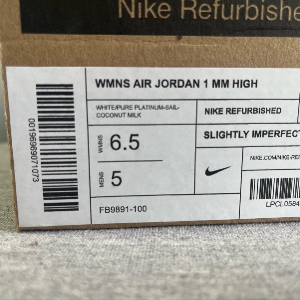 Nike Jordan 1 MM High White Pure Platinum Women's Shoe Size 6.5 FB9891-100​​ - Picture 11 of 11